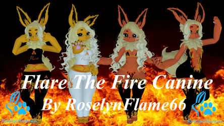 Flare The Fire Canine Deira VRChat Avatar (Quest Compatible)