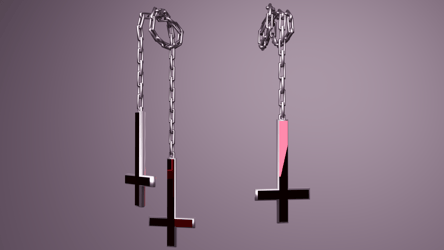 V's Cross Earrings