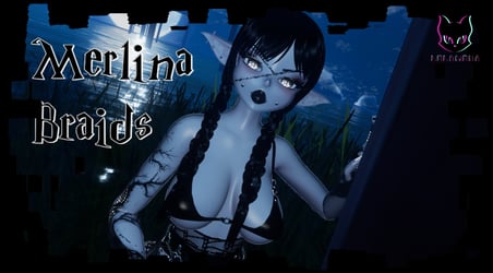 Merlina Braids VRChat Hair asset