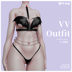 VV Outfit - Bat wing outfit rigged to VRBase E-girl