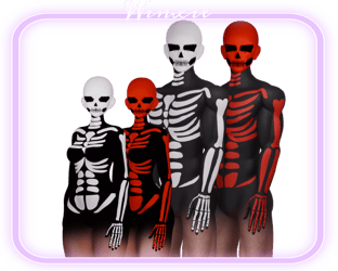 ♡ Painted Skeleton Texture Overlays ♡ Amelia Head, 23Minks Male Head, Akii Base, EGIRL Base