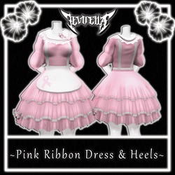 Pink Ribbon Dress & Heels