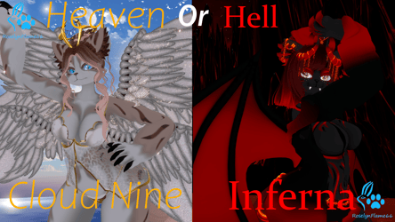 Cloud Nine and Inferna Angel and Demon Kitties Perci VRChat Avatars  FACETRACKING
