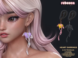 Heart Earrings - VRChat ONLY