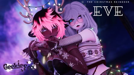 Eve The Christmas Reindeer (PC ONLY, FACE TRACKING, & VRCFURY ADD-ONS)
