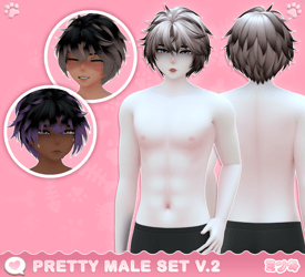 Pretty Male Base Set V.2・Commercial License | Face Tracking