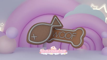 gingerbread dog bone and fish