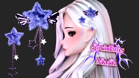Fluffy Star and Heart Hairclips
