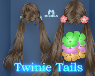 🎗Twinnie Tails🎗 (FREE IN SERVER) (7 flower textures)