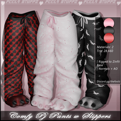 Comfy Pj Pants W slippers ♡ [Commercial Use]