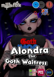 Alondra the Goth Waitress (GoGo, PC, UE FT, Index Gestures)