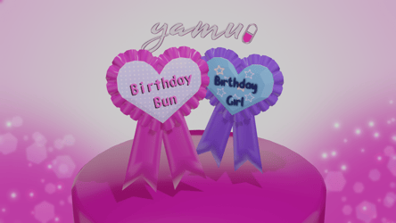 Birthday Heart Rosette Badge