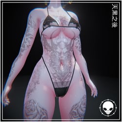 GLASS BIKIN  WITH TATTOOS