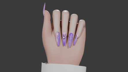Purple Flower Nails