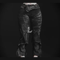 GRUNGE JEANS + FUR BELT (Personal and Commercial)