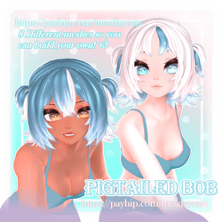 Short Bob w/ Pigtails