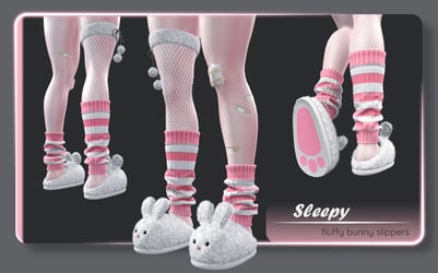 SLEEPY Fluffy Bunny Slippers