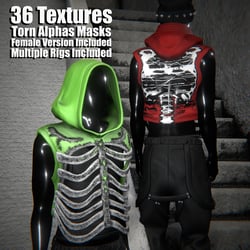 Skeleton Hoodie Vest by KC