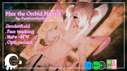 Max the Orchid Mantis (PcQuest) (Genderfluid, femboy/female) (Face Tracking) (SPS)