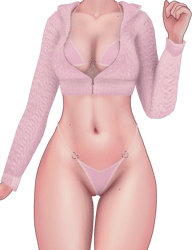 Pretty Princess | Knit Hoodie and Bikini | VRChat Asset 