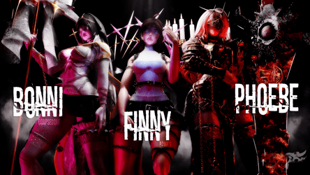Finny, Bonni & Phoebe (PC+Q) (Collab w/ HexHydra+CorpseGore+Paws)