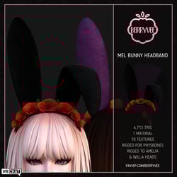 MEL BUNNY HEADBAND | RIGGED | VRCHAT ASSET