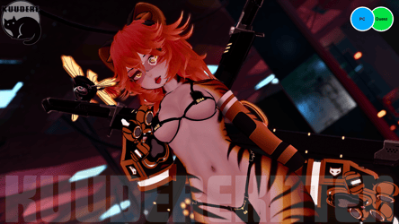 Ollie, Cyber Tiger Girl Avatar [+OPTIMIZED][SPS] [PC/QUEST][VRCHAT AVATAR]