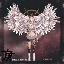 [ 3D / VRCHAT ] Animated Ehtereal wings + Headpiece