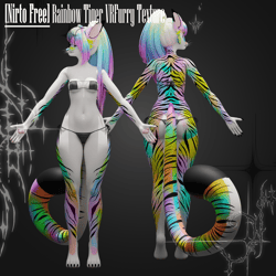 {Nitro Free} Rainbow Tiger VRFurry Texture