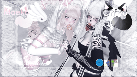 ꒰ Moeko and Chiyo 子猫 ꒱ .ᐟ ｡°‧  (PC/FT/GENDERFLUID)