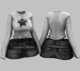 ｡°✩ Y2K FIT - ZinPia Fit base/ Egirl Base (Flat foot) Vrchat assets｡°✩
