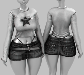 ｡°✩ Y2K FIT - ZinPia Fit base/ Egirl Base (Flat foot) Vrchat assets｡°✩