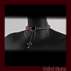 Gothic Ruby Cross Choker