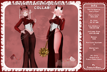 Nymessa!Tiefling Cleric! DND COLLAB! (3.0 VRChat Avatar) PC Only