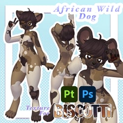 African Wild Dog Texture for Hyena Set DLC (Biscotti)