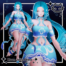🪼 Moon Jelly Dress 🪼 Jellyfish Dress 🪼 VRBase Egirl, GM's Female Base
