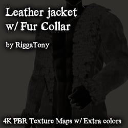 Leather Jacket w/ Fur Collar