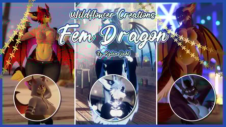 Wildflower Fem Dragon - VRChat Model