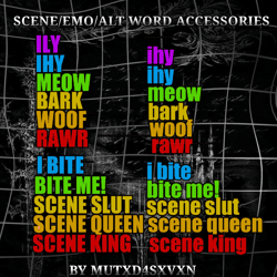 ♱ | SCENE/EMO/ALT/2000s WORD PACK