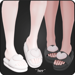 " Fluffy Heart Slippers "