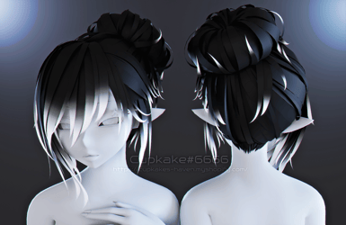 Bun Hair (3D Model Asset)(Commercial license)