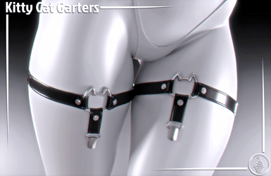 Kitty Cat Garters (3D Model Asset)(Commercial license)[NITRO Option!]