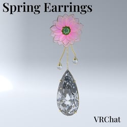 Spring Fresh Green VRChat Earrings