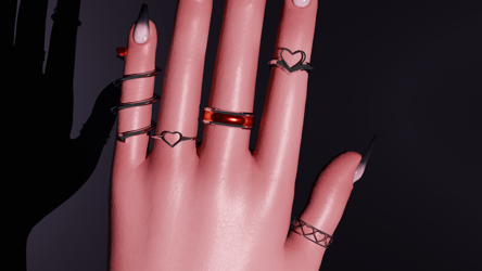 Heart Ring Set