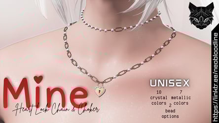 [ Mine ] 🔒 Heart Lock Chain & Choker (unisex)