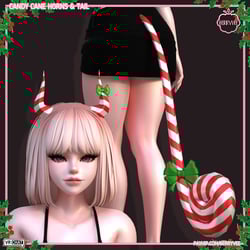 Candy Cane Horns & Tail