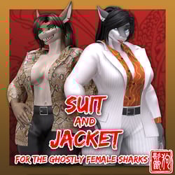 DLC - Ghostly Female Sharks Suit and Jacket (VRChat Asset)