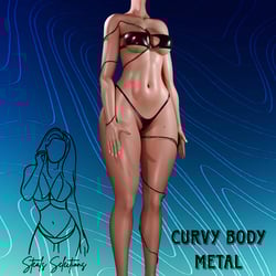 Curvy body metal for egirl base-vrchat asset