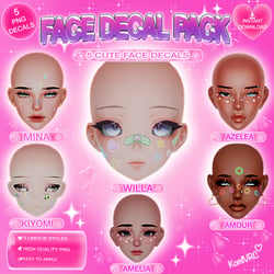 Alien face textures + Decal kit (Amelia, Amour, Azelea, Kiyomi, Mina and Willa)