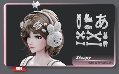 SLEEPY Fluffy Bunny Ear Muffs